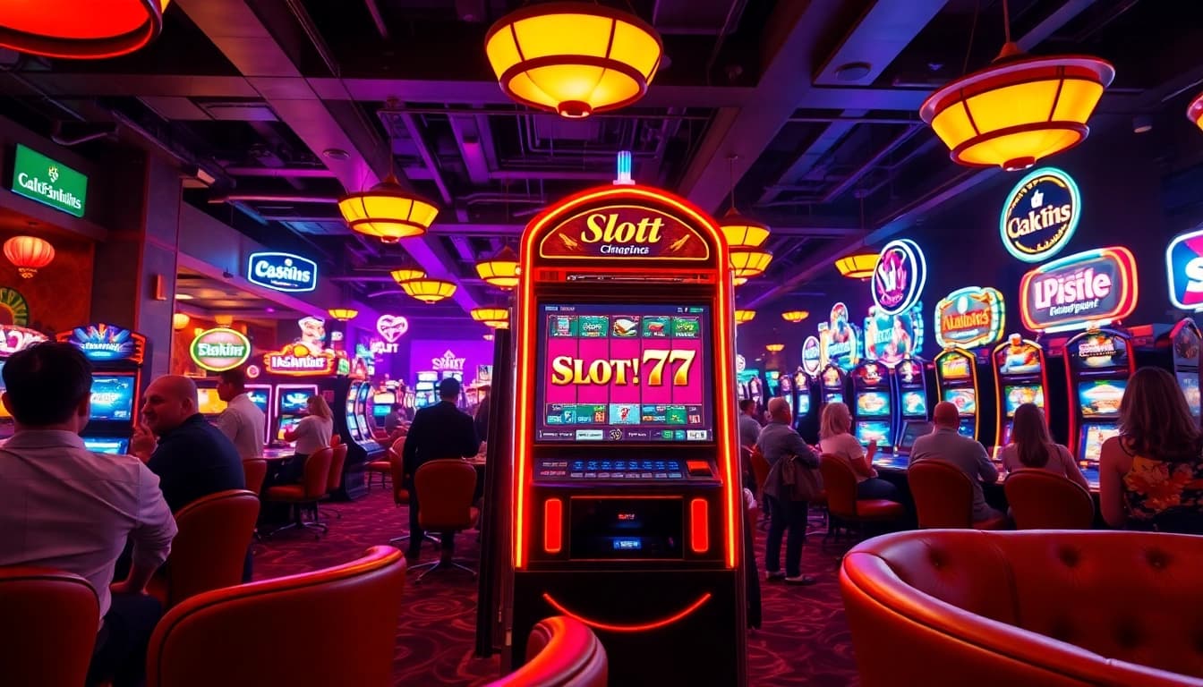 Menangkan hadiah besar dengan Slot77 saat bermain di kasino yang ramai dan berwarna-warni.