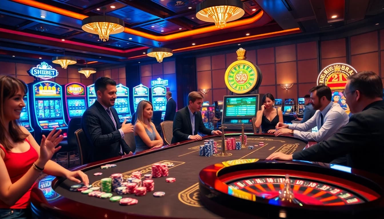 Experience shbet gaming excitement with vibrant casino atmosphere and lively poker action