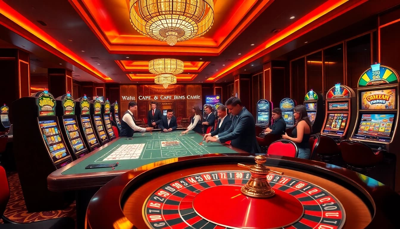 Engaging casino scene at Jun88 with vibrant games and professional croupiers.
