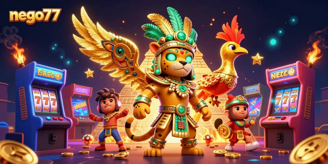 Engage in thrilling gameplay with nego77's vibrant casino scene featuring classic arcade elements.