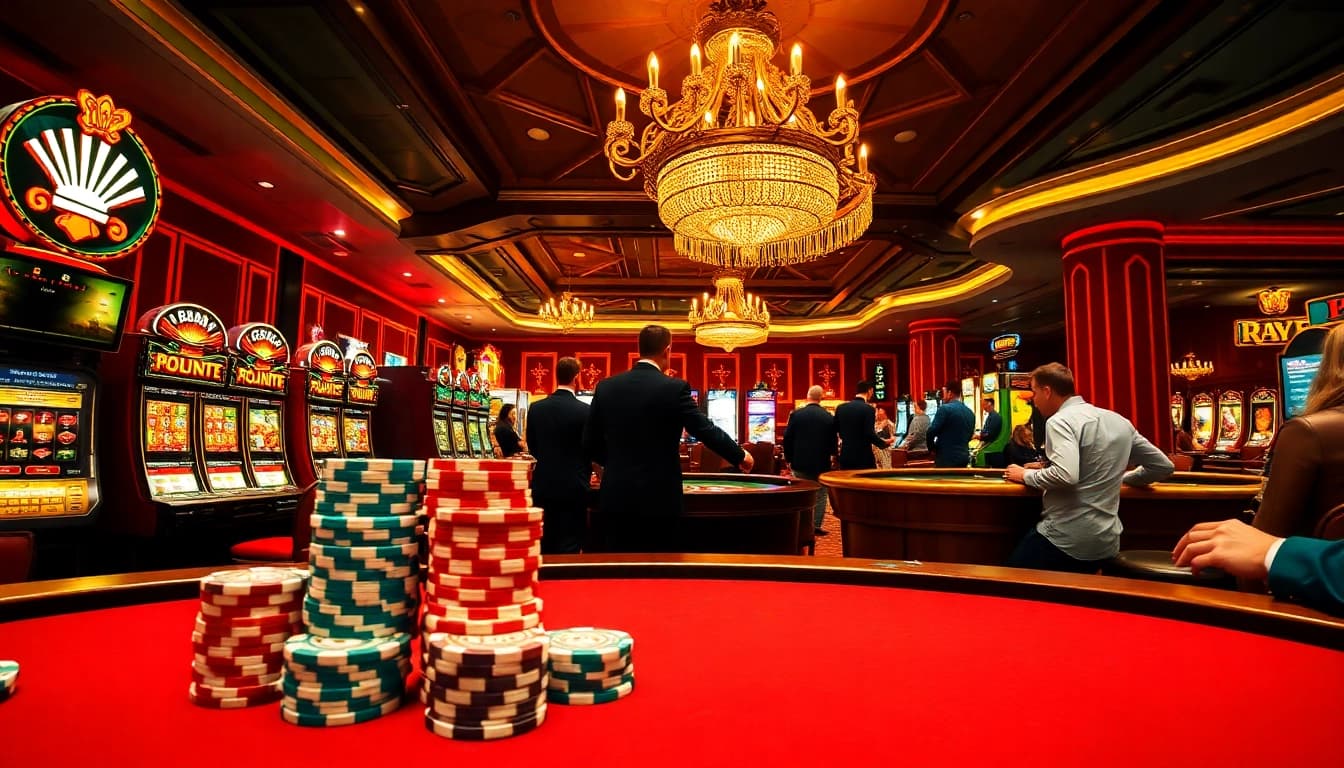 Players enjoying high-stakes games at f8beta2.support's luxurious casino.