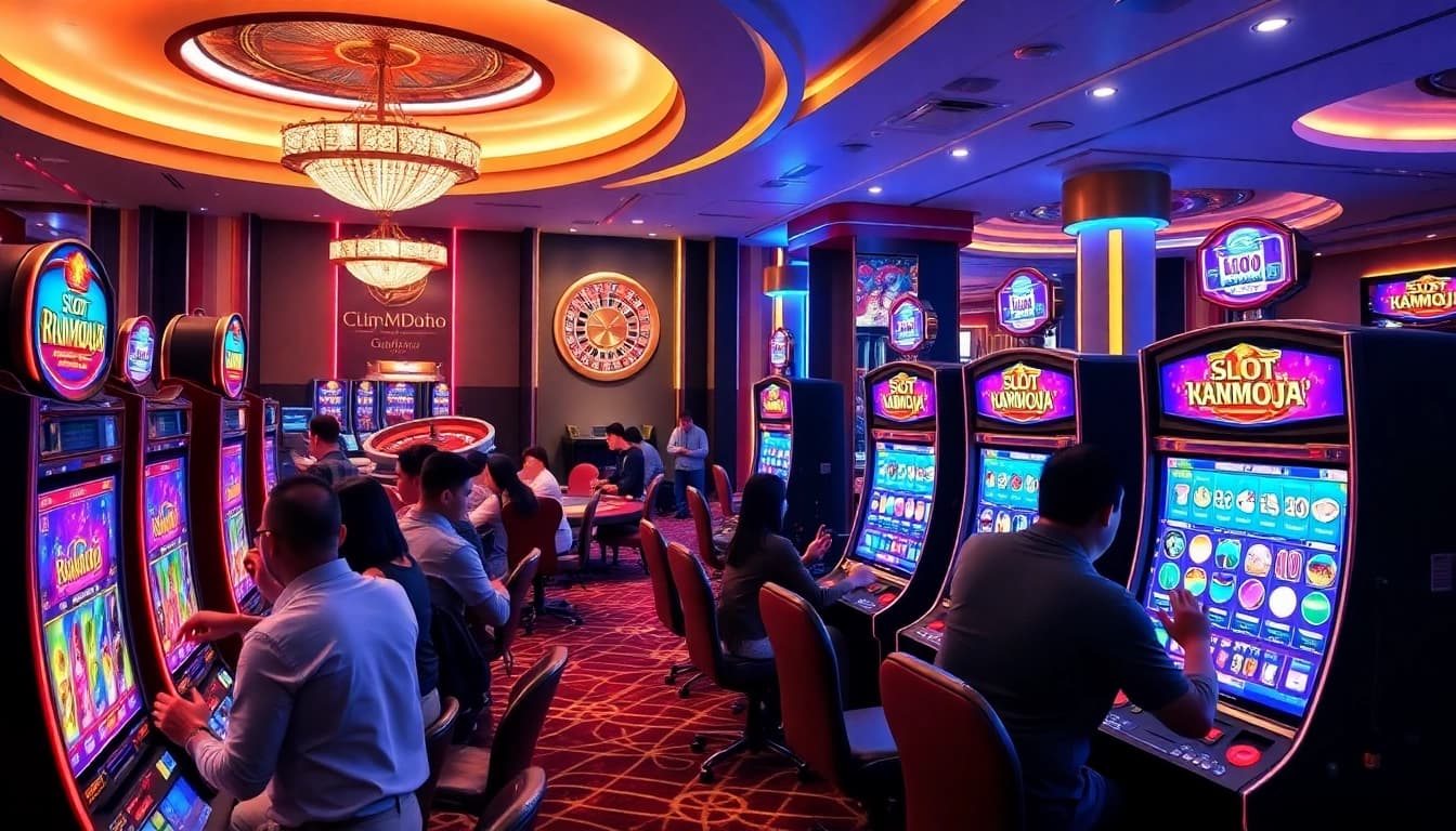 Experience the thrills of slot kamboja bet 100 with vibrant machines and excited players.