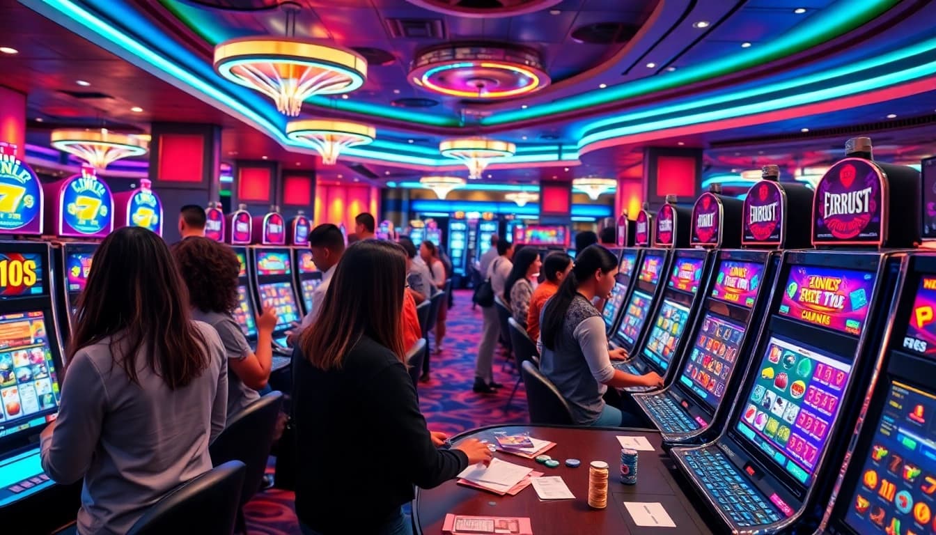 Experience thrilling gameplay at slot gacor machines in a luxurious casino atmosphere.