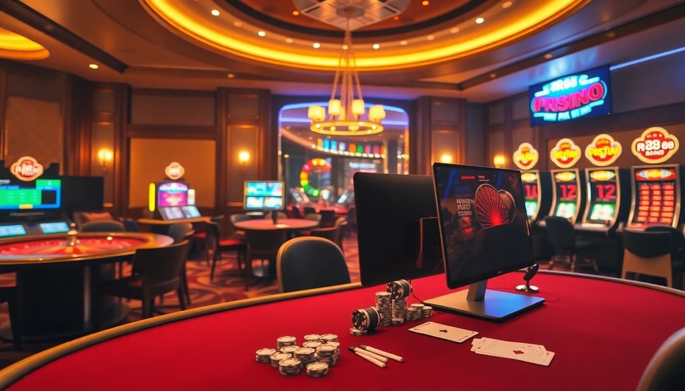 RR88 offers an exciting casino experience with vibrant slot machines and high-stakes poker tables.