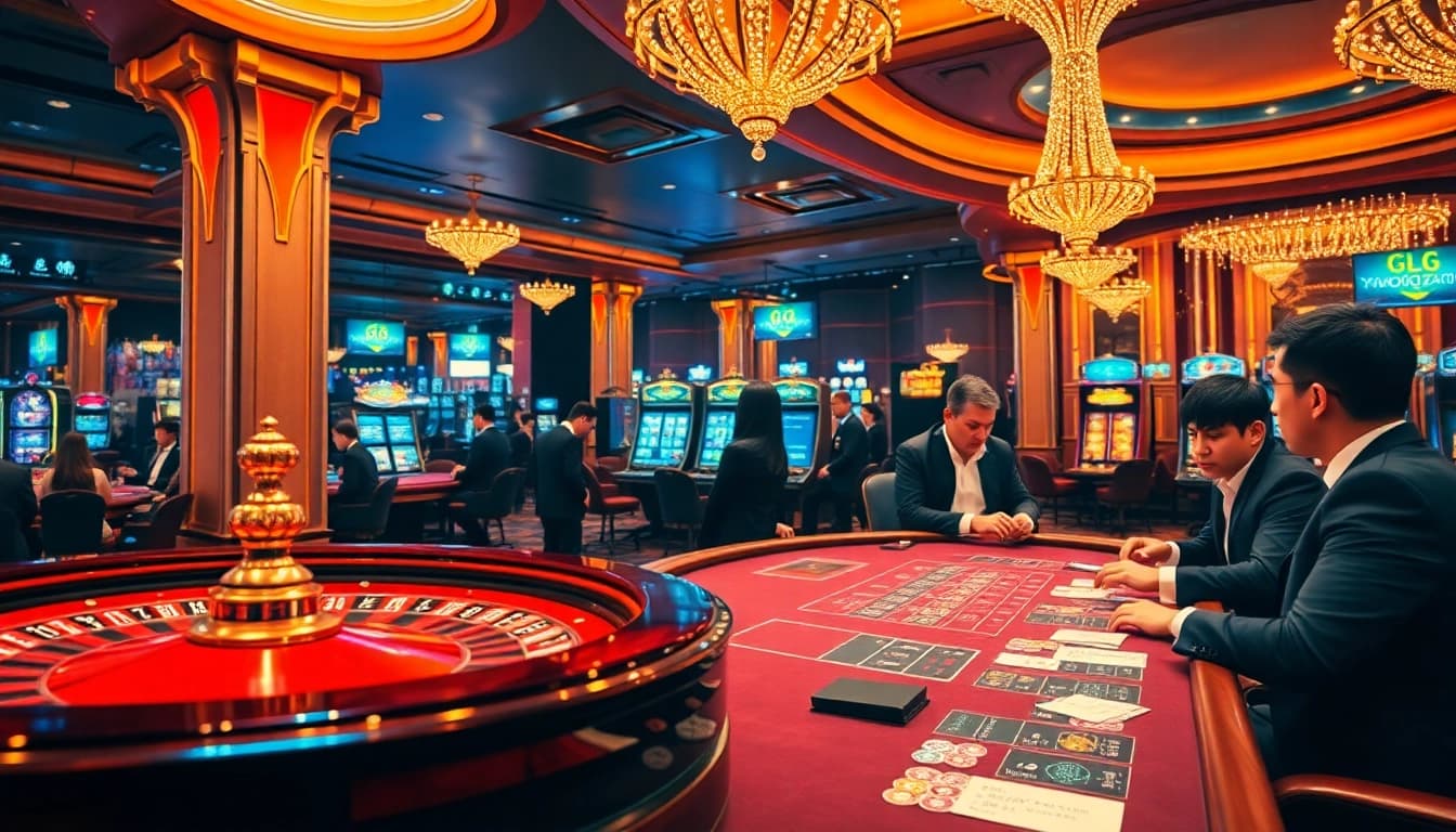 Players celebrating a big win at https://gg88.black/ casino with poker chips and dice in a luxurious setting.