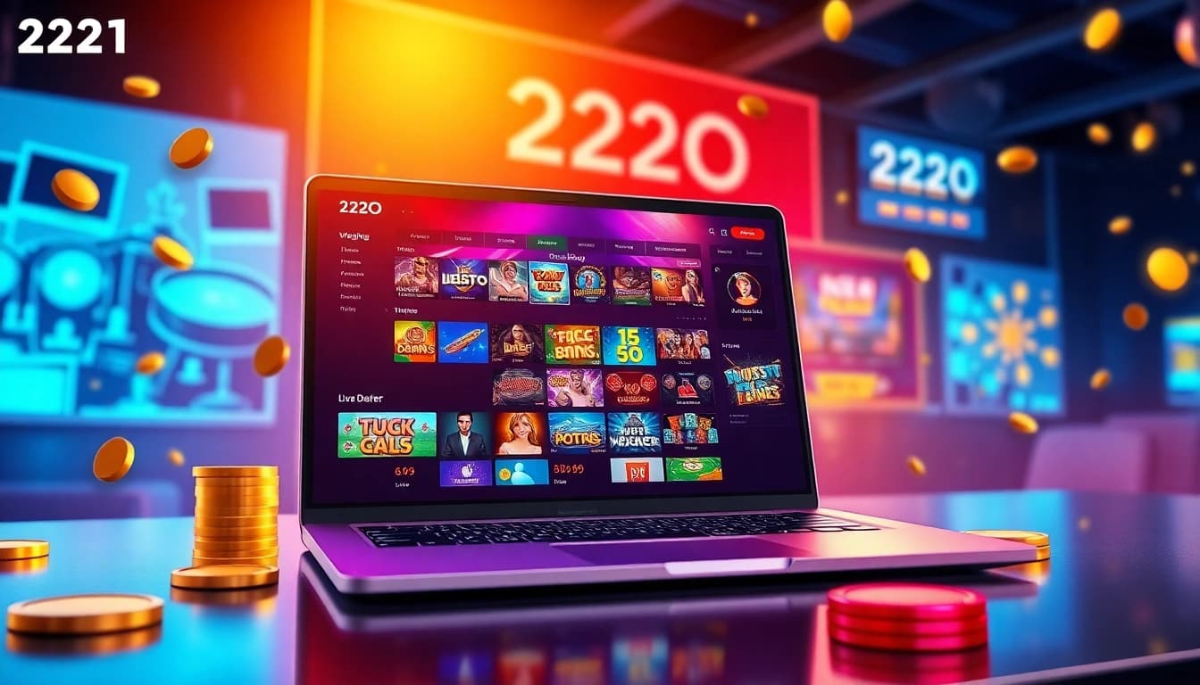 Engaging 222O online betting platform interface featuring vibrant games and modern design.