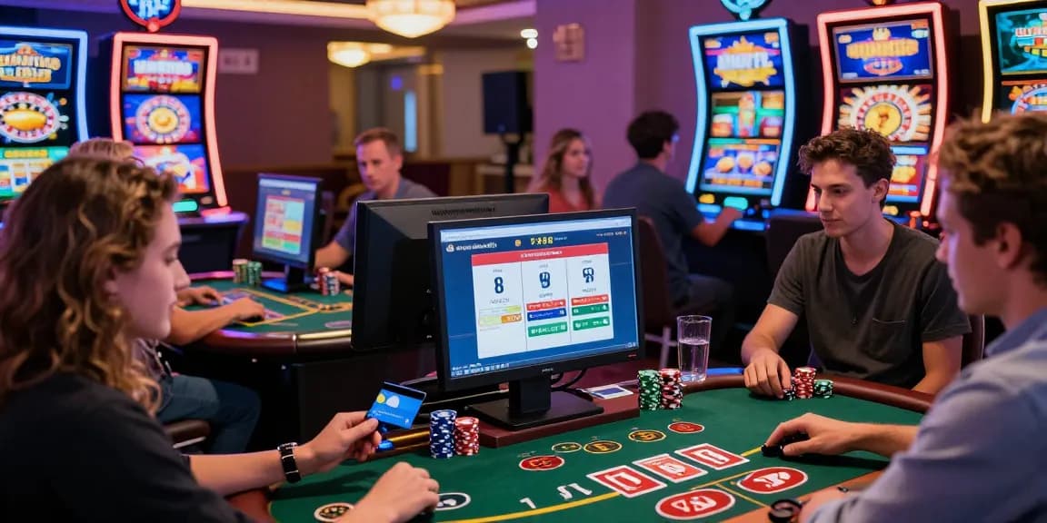 Casino players at gdsap.org.uk enjoying credit card gaming with vibrant atmosphere and engaging games.