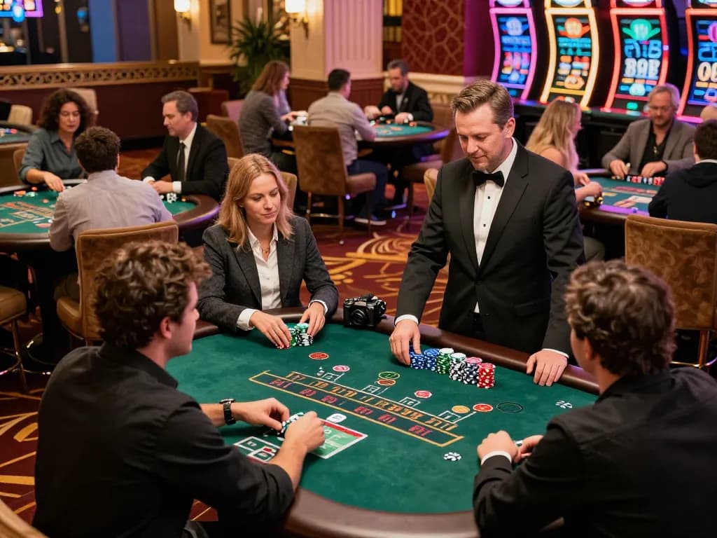 Experience situs depo 1000 at an exciting blackjack table with engaging gameplay and vibrant atmosphere.