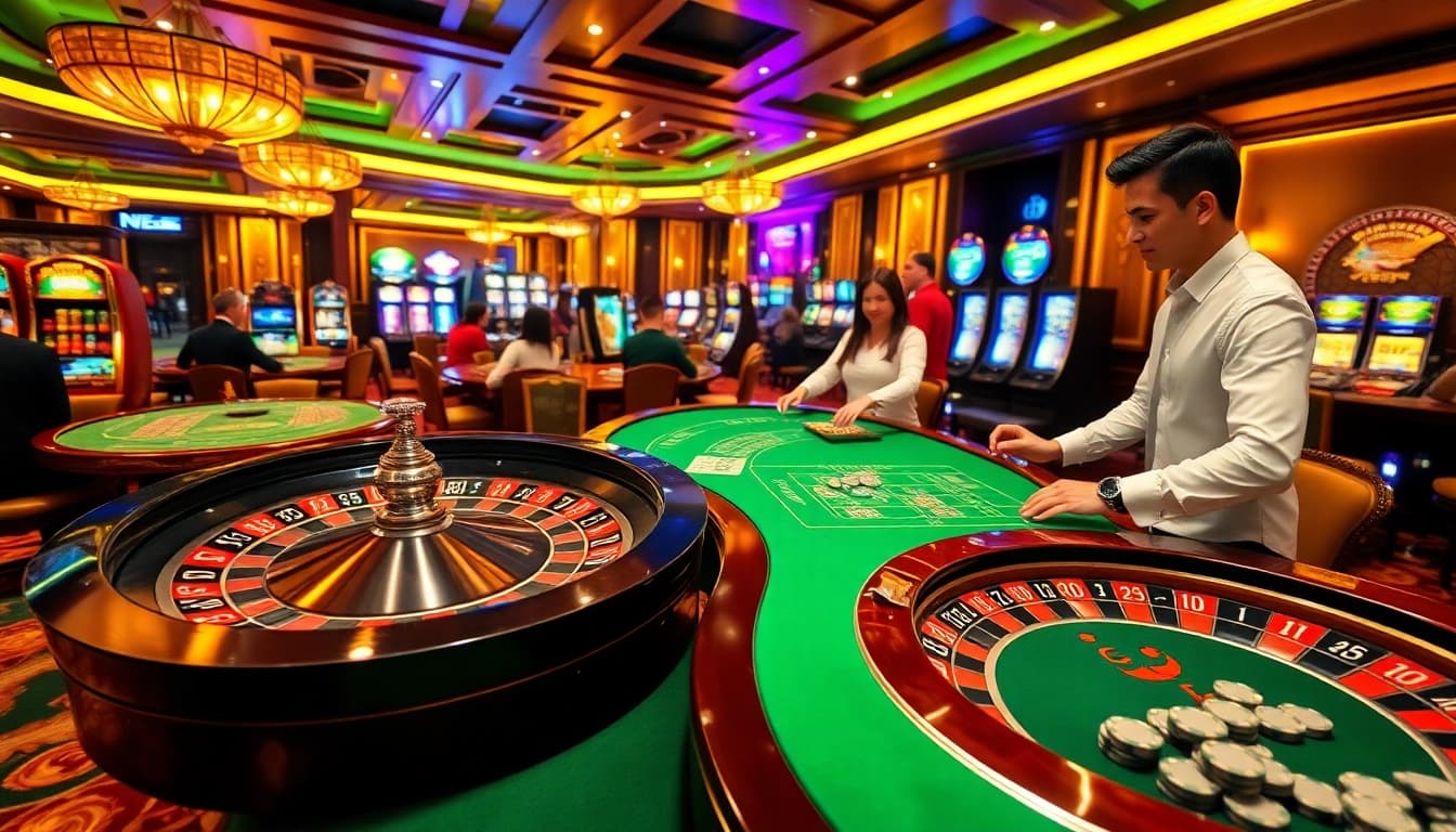 Players enjoying a vibrant casino atmosphere at 6FF, showcasing excitement and quality gaming experiences.