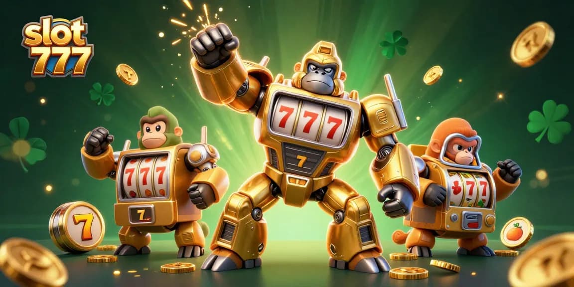 Menggandakan keseruan slot 777 dengan karakter gorila mekanik yang terbuat dari slot, melawan dengan koin meledak.