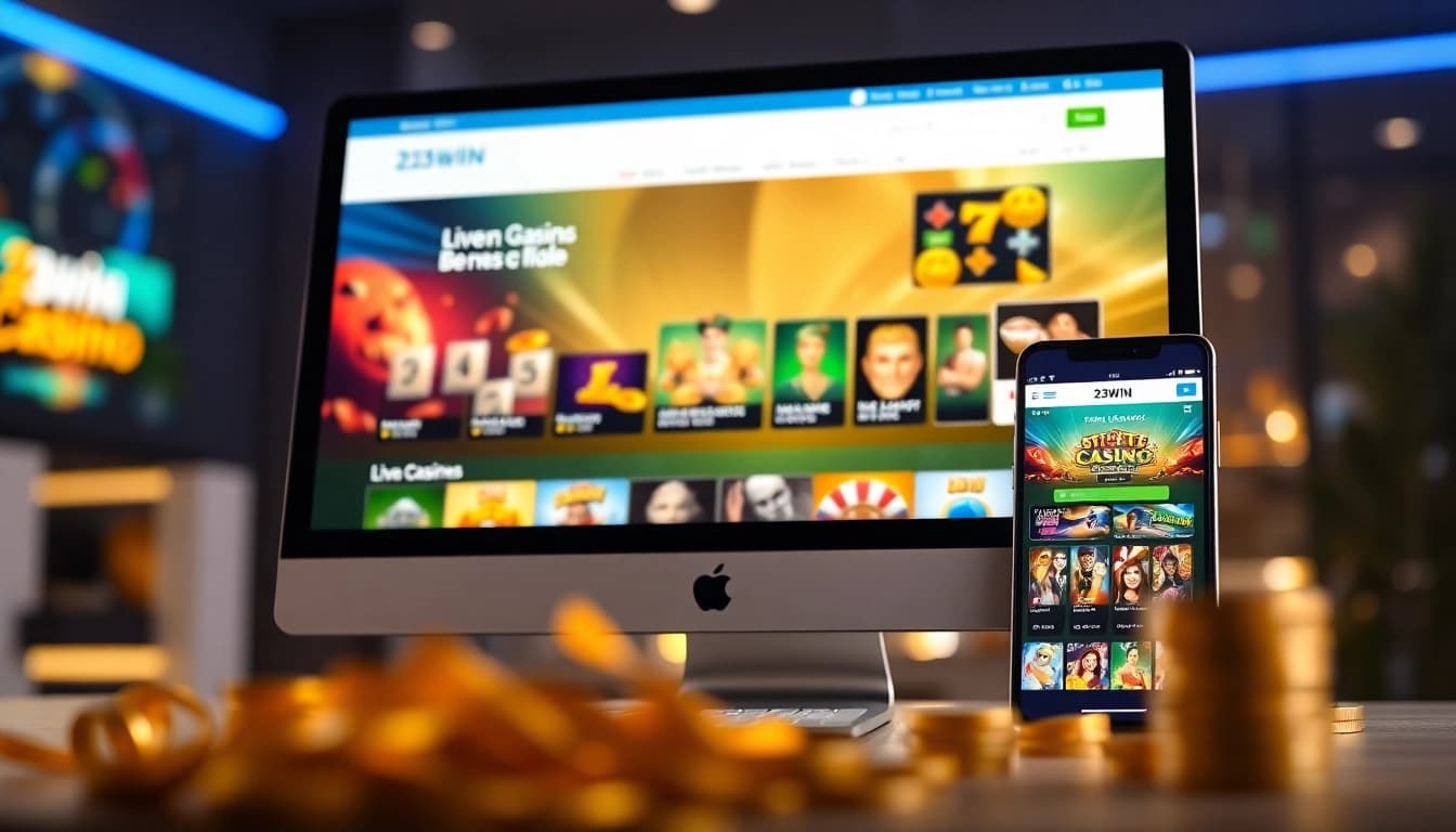 Experience the vibrant interface of Trang Chủ 23WIN showcasing diverse online casino games.