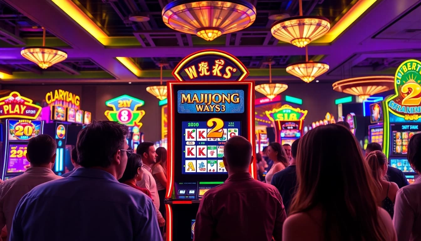 Mahjong Ways 2 slot machine in action, showcasing vibrant gameplay and excitement.