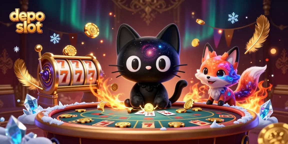 Experience the excitement of depo slot with a cosmic casino scene filled with colorful characters and dynamic elements.