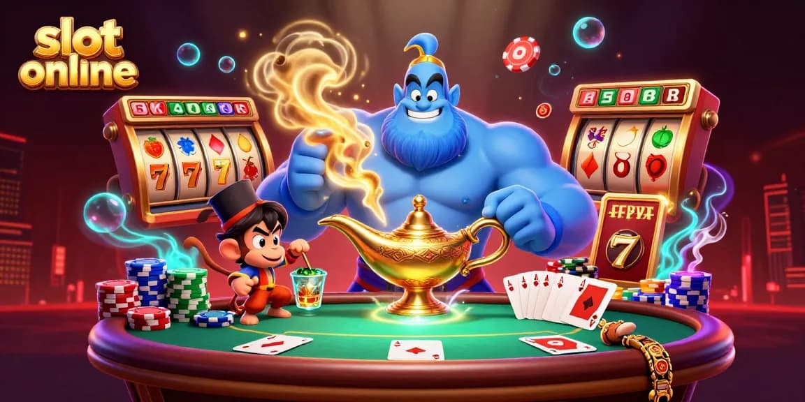 Menangkan jackpot di permainan slot online dengan simbol beruntung dan elemen kasino yang kaya.