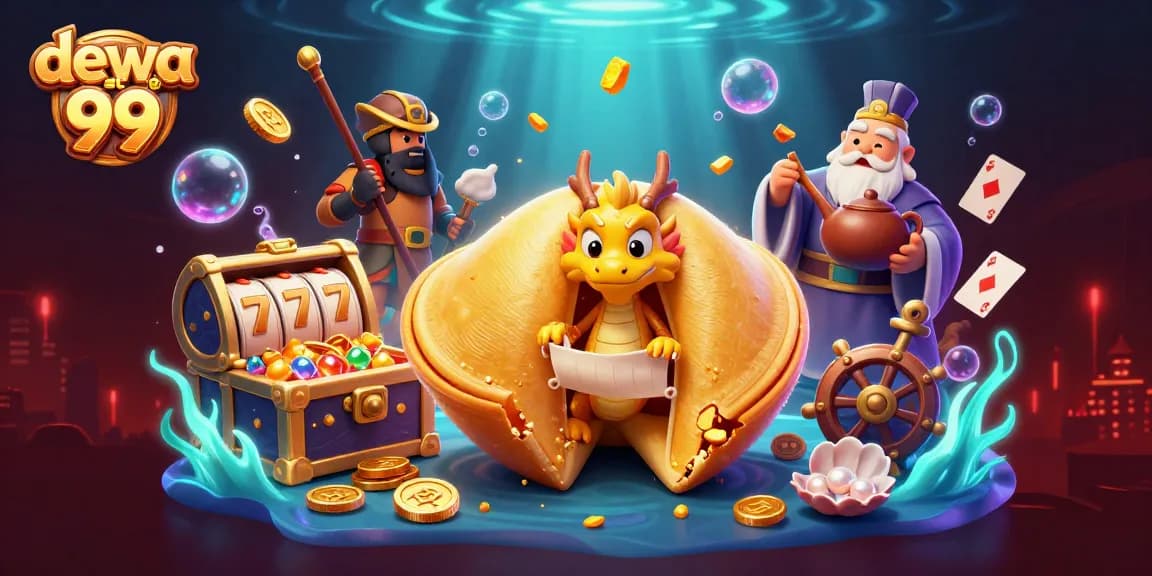 Menyaksikan aksi dewa slot 99 dengan simbol keberuntungan dan harta karun yang meledak di kasino online.