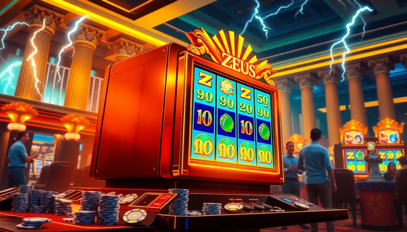 Experience the exciting gameplay of slot zeus with vibrant visuals of jackpots and lightning symbols.