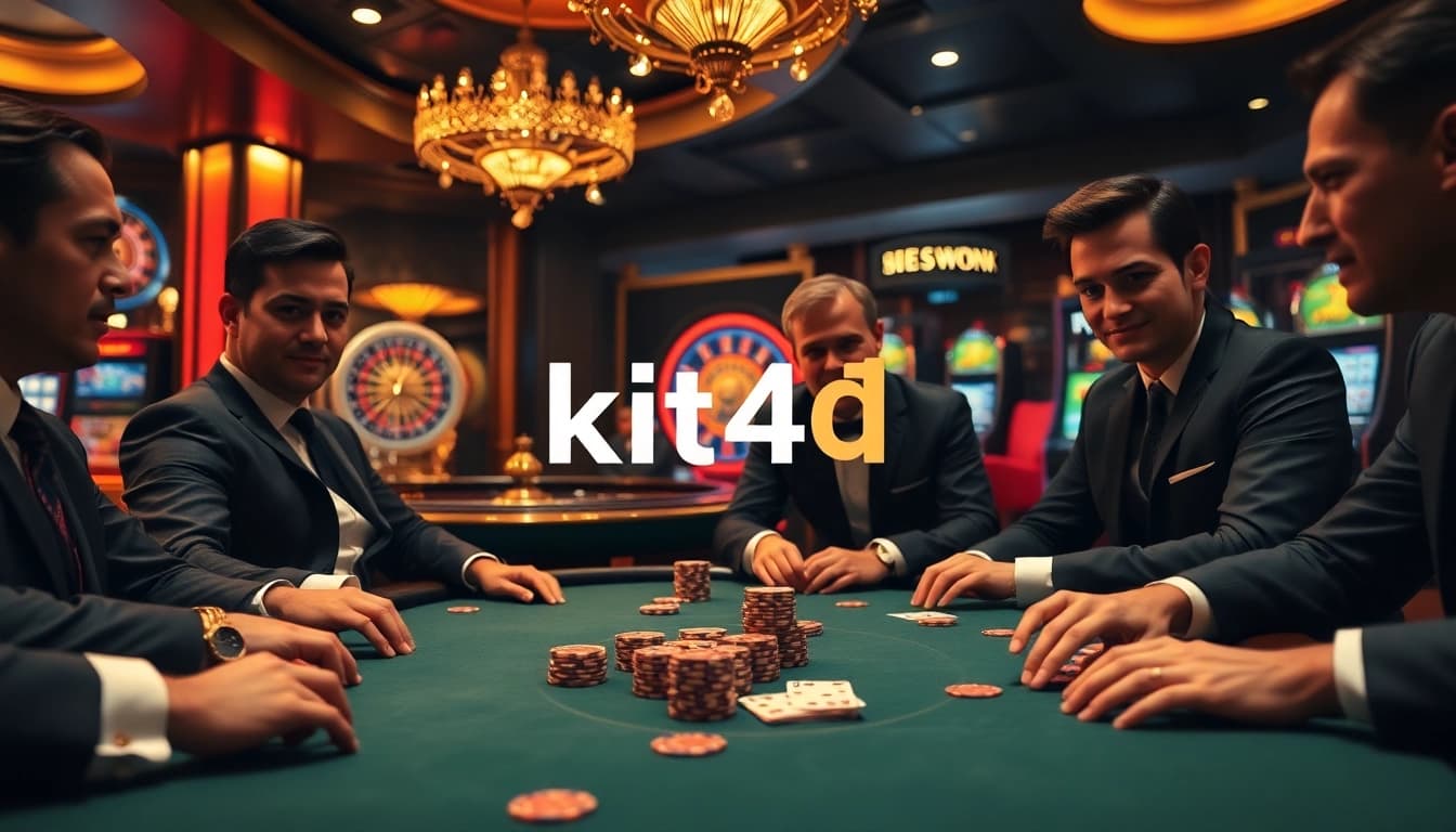 Rasakan suasana perjudian profesional di KIT4D dengan chip poker dan meja taruhan tinggi.