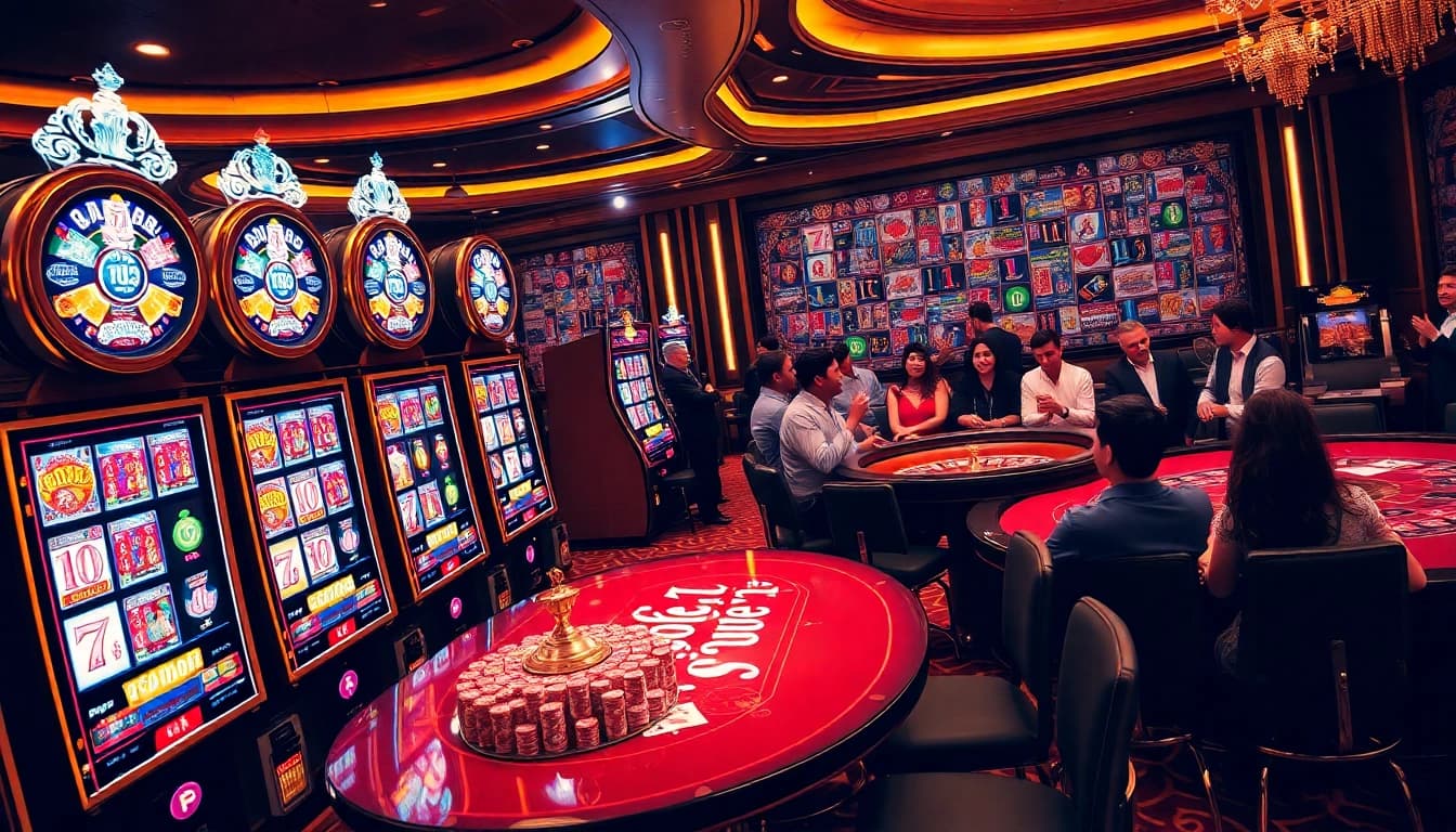 Experience the thrill of playing slot 365 with luxurious slot machines and vibrant casino atmosphere.