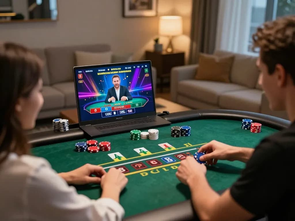 Players celebrating a victory at ATQ, showcasing excitement during online poker gameplay.
