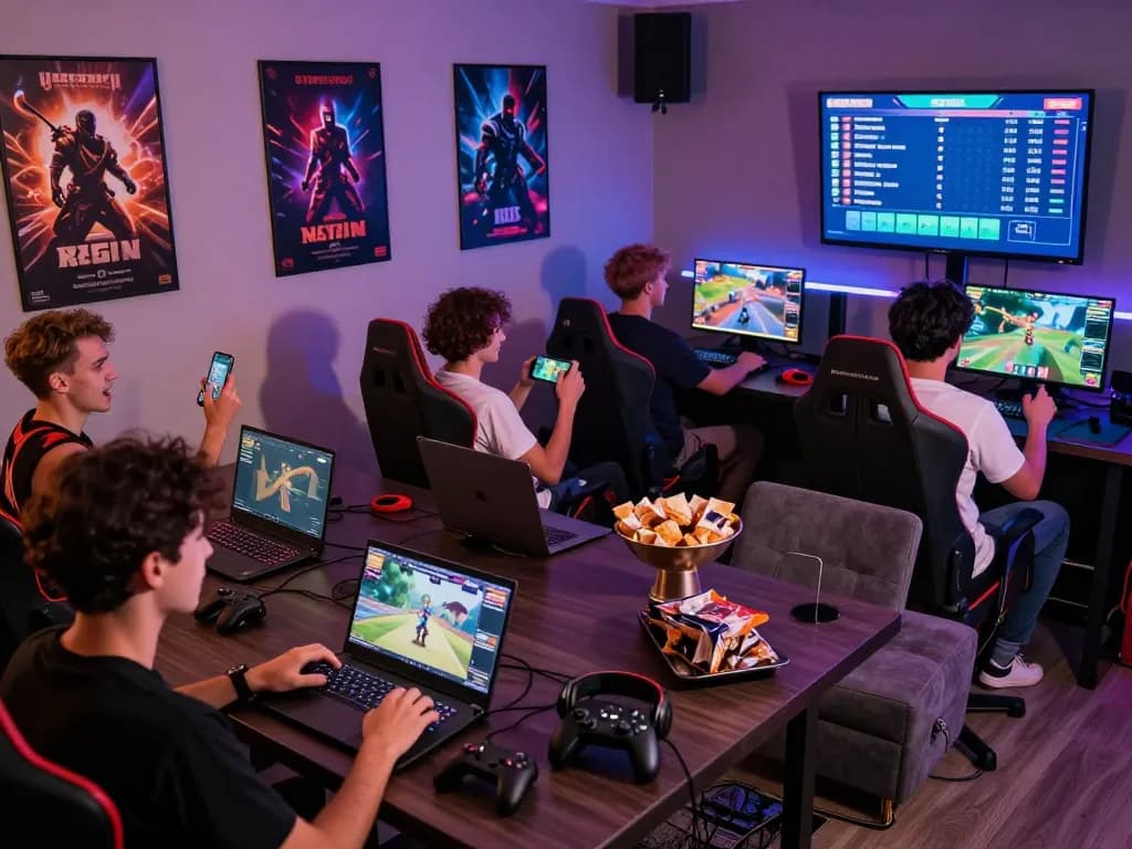 Players enjoying an engaging gaming session on mantra88, with dynamic game elements and vibrant lounge atmosphere.