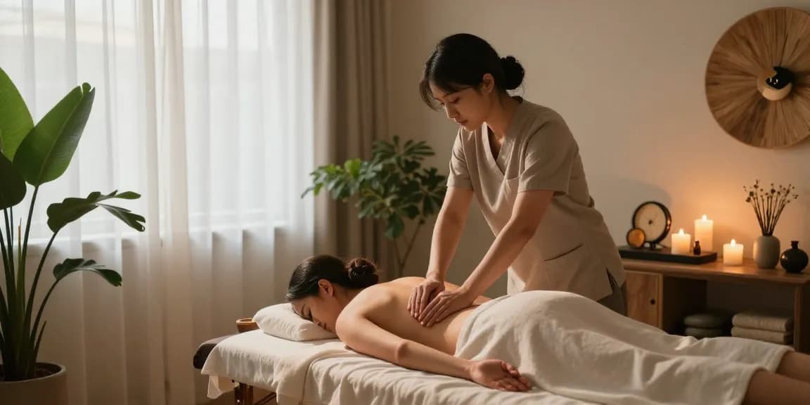 강남스웨디시 마사지를 받는 고객과 편안한 스파 환경을 담은 이미지