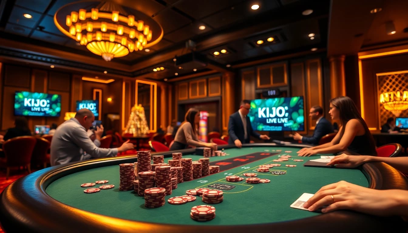 Experience KJC live as players engage with casino games in a luxurious environment.
