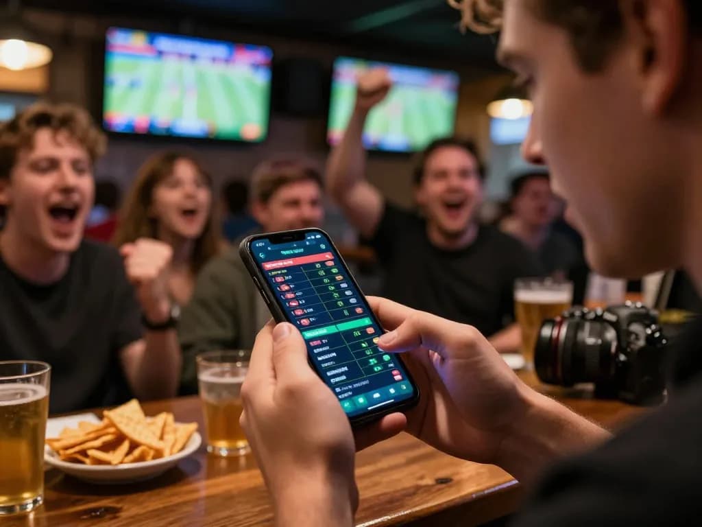 Engaging live sports betting action with fabet app displayed on smartphone.