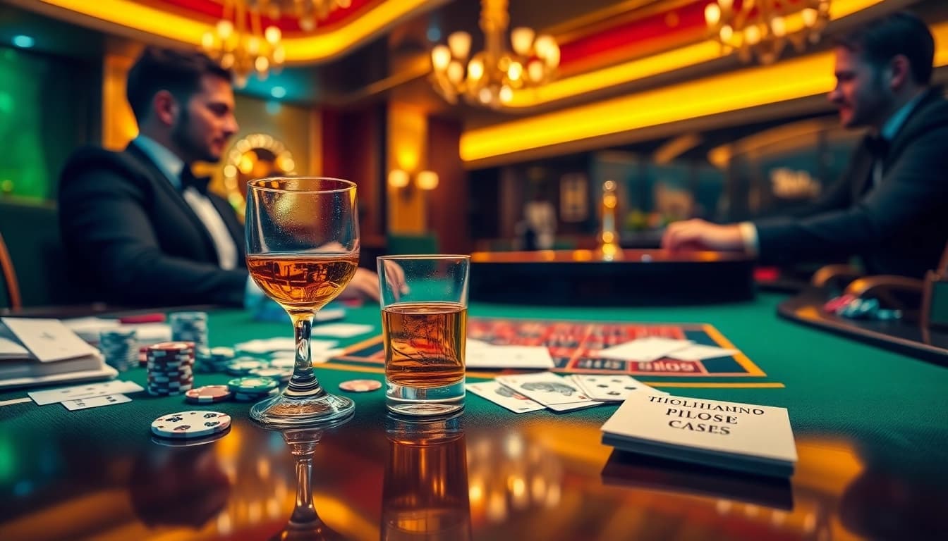 Thrombosed hemorrhoid treatment seamlessly integrated into a vibrant casino scene featuring poker elements
