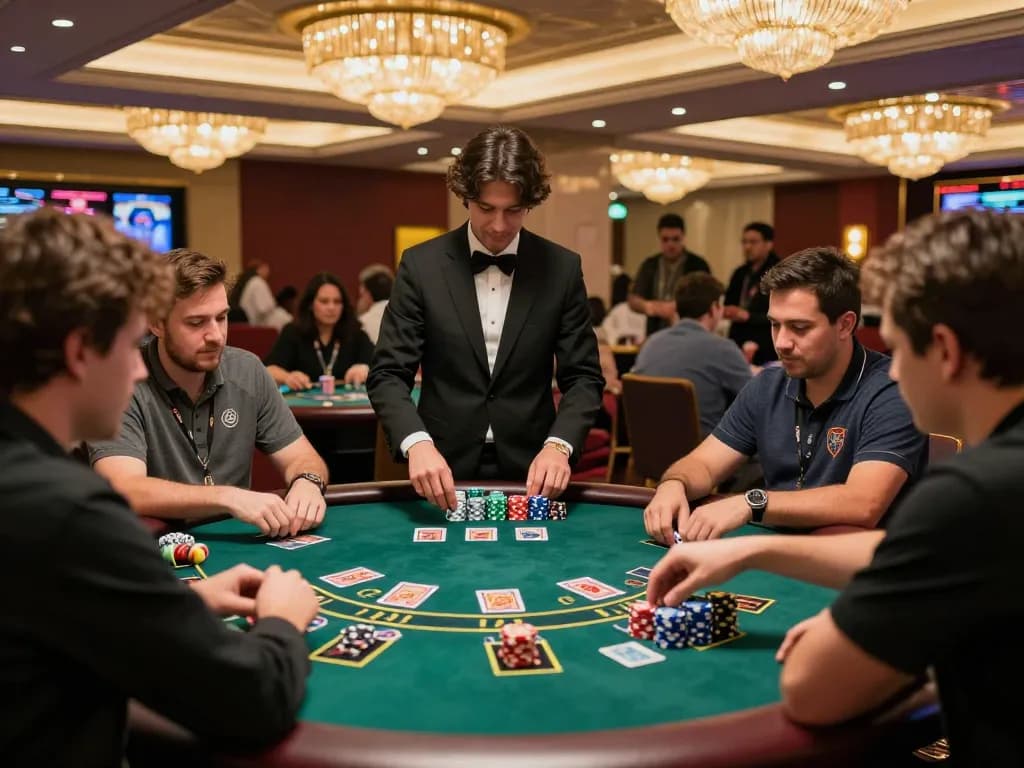 Engaged players strategizing in a refreshing game of Cách Đoán Chẵn Lẻ Trong Xóc Đĩa, surrounded by vibrant casino atmosphere.
