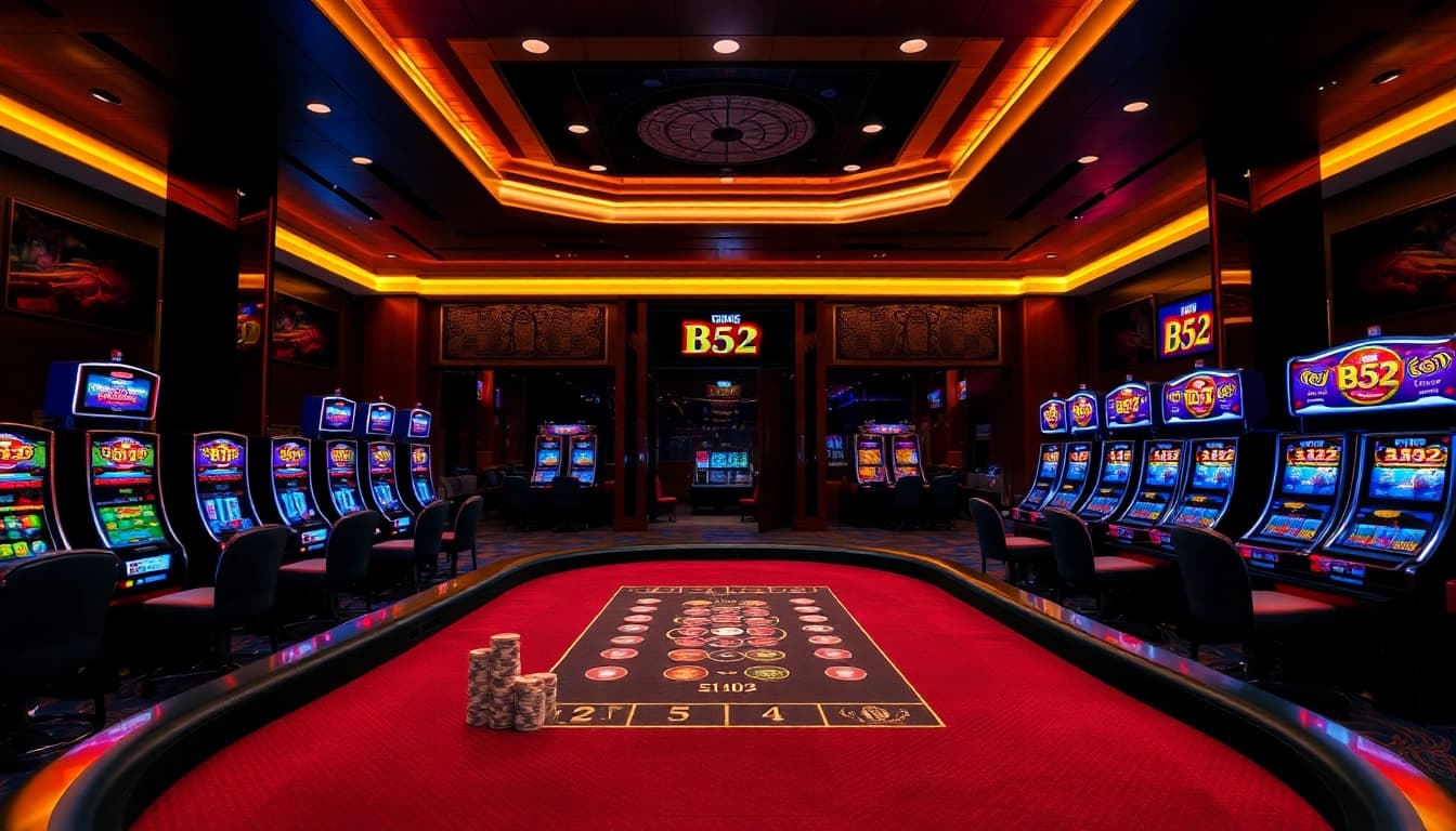 Cổng game B52 offers an immersive casino experience with vibrant gaming elements.