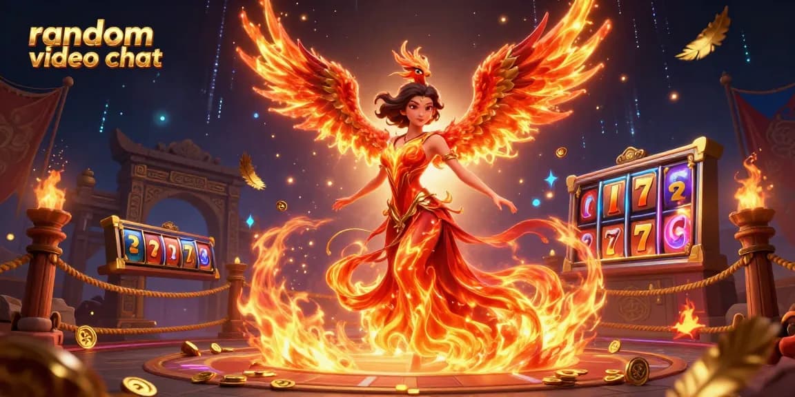 Engage in thrilling random video chat with unique slot game elements and vibrant characters.
