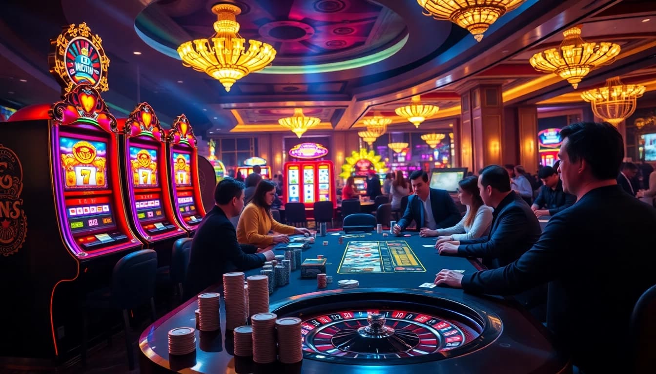 Experience thrilling gameplay at https://nohudoithuong.us/ with vibrant slot machines and engaged players.