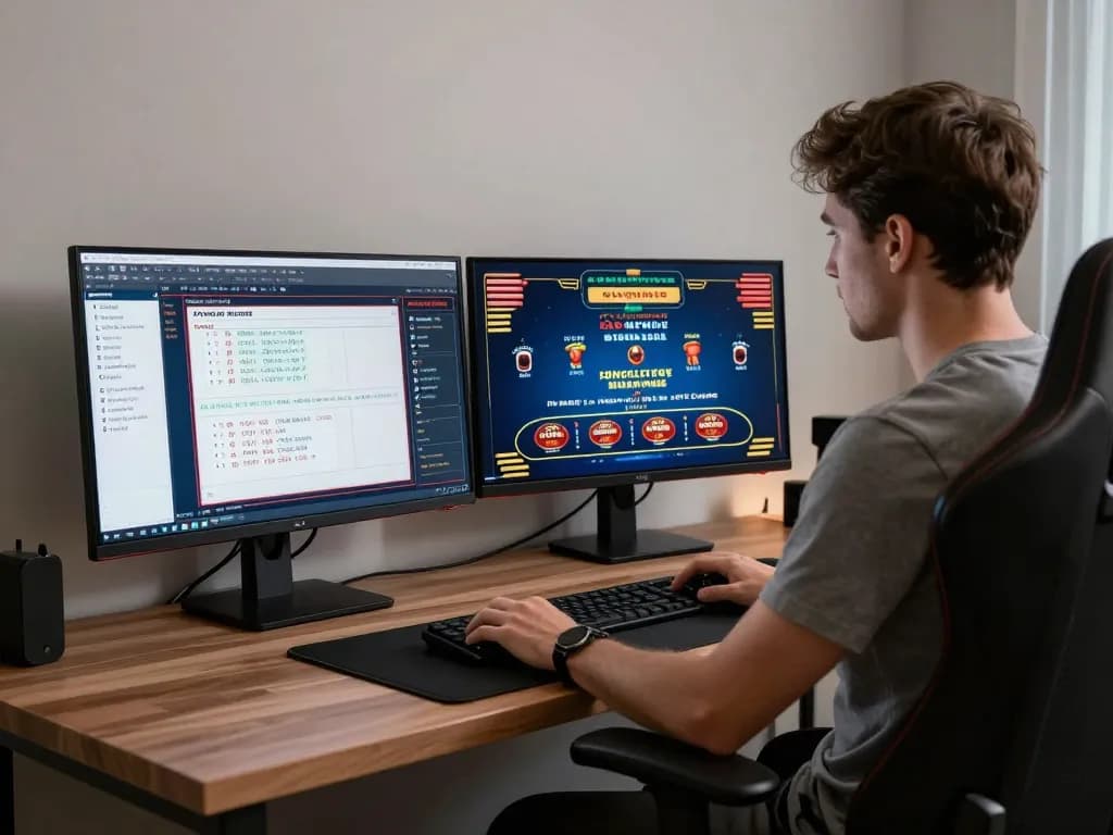 Engaged player refining strategies on 98win with multiple screens of casino games.