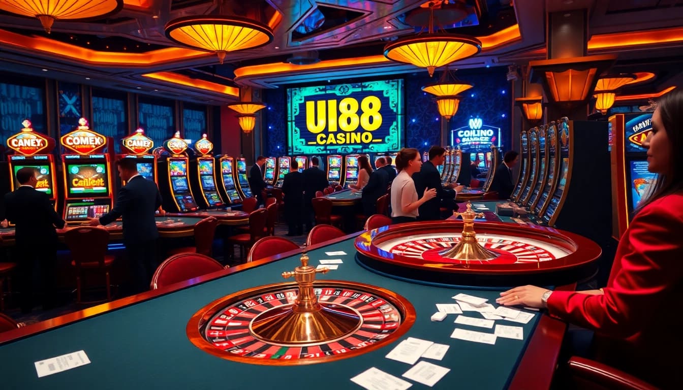Experience the thrill of gaming at UU88 CASINO with vibrant slot machines and luxurious tables.