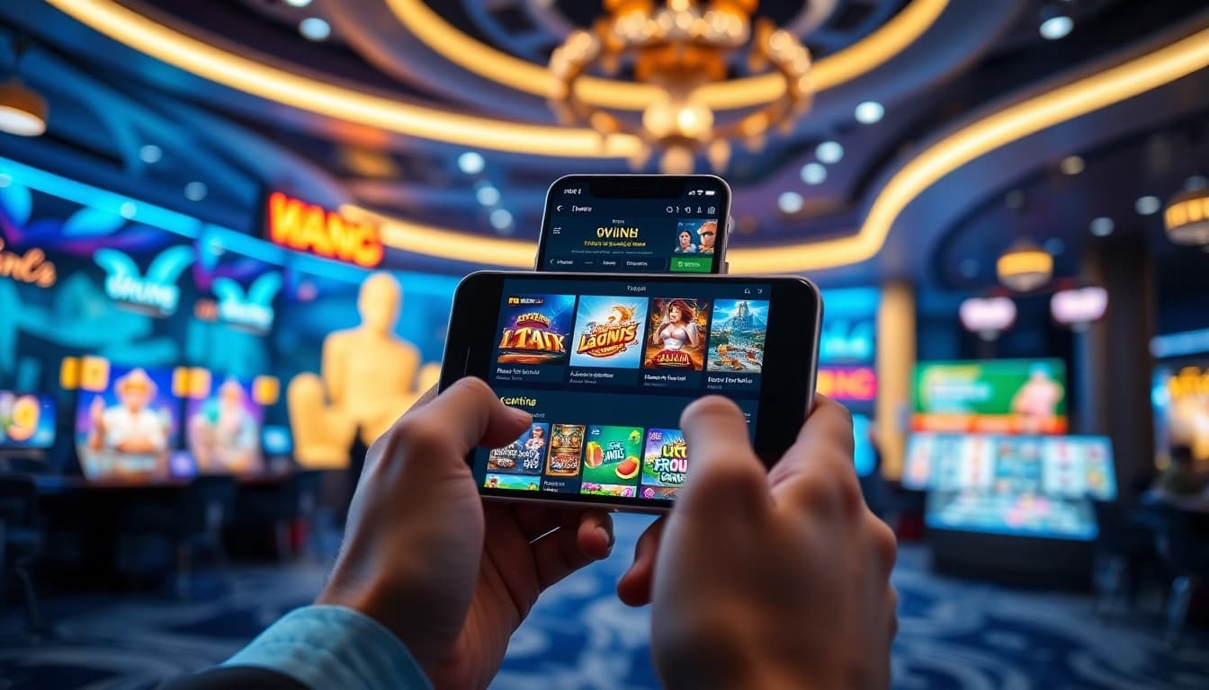 Winvn vip online gambling platform interface showcasing user-friendly design and vibrant game graphics.