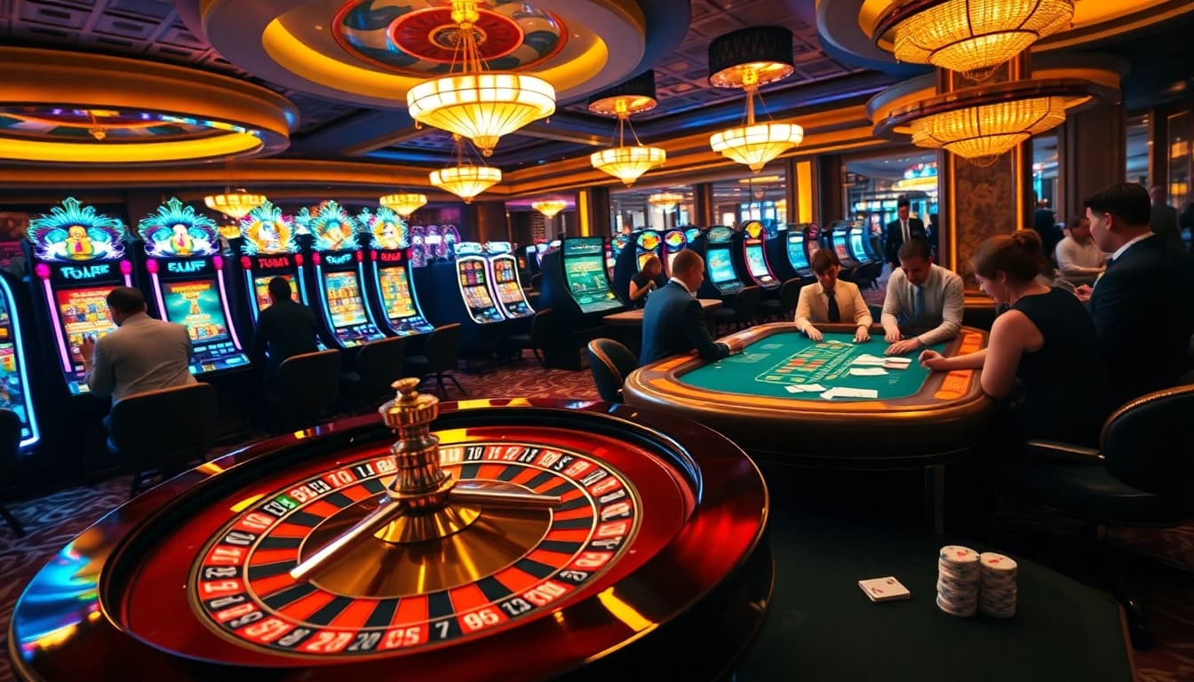 Players enjoying thrilling games at 789win.associates, featuring vibrant slots and roulette.