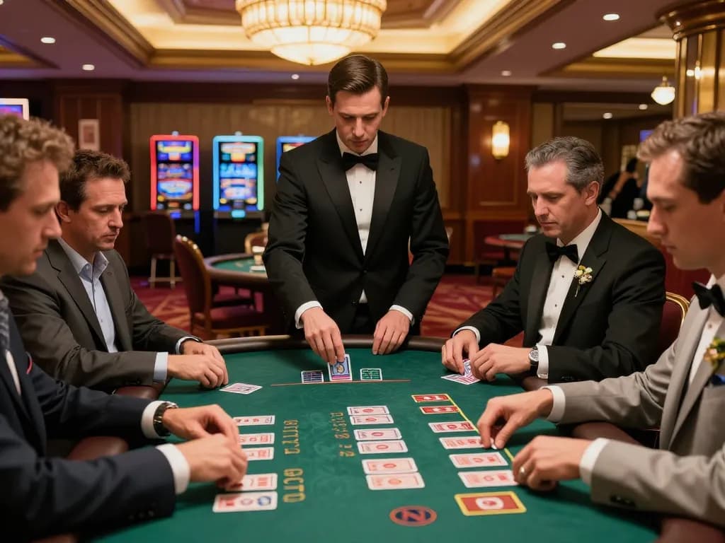 Players engaging in a high-stakes blackjack game at CM88 casino, showcasing strategic betting.
