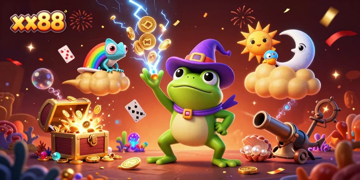 Win big at xx88 with a magical storm of golden coins in a vibrant casino world.