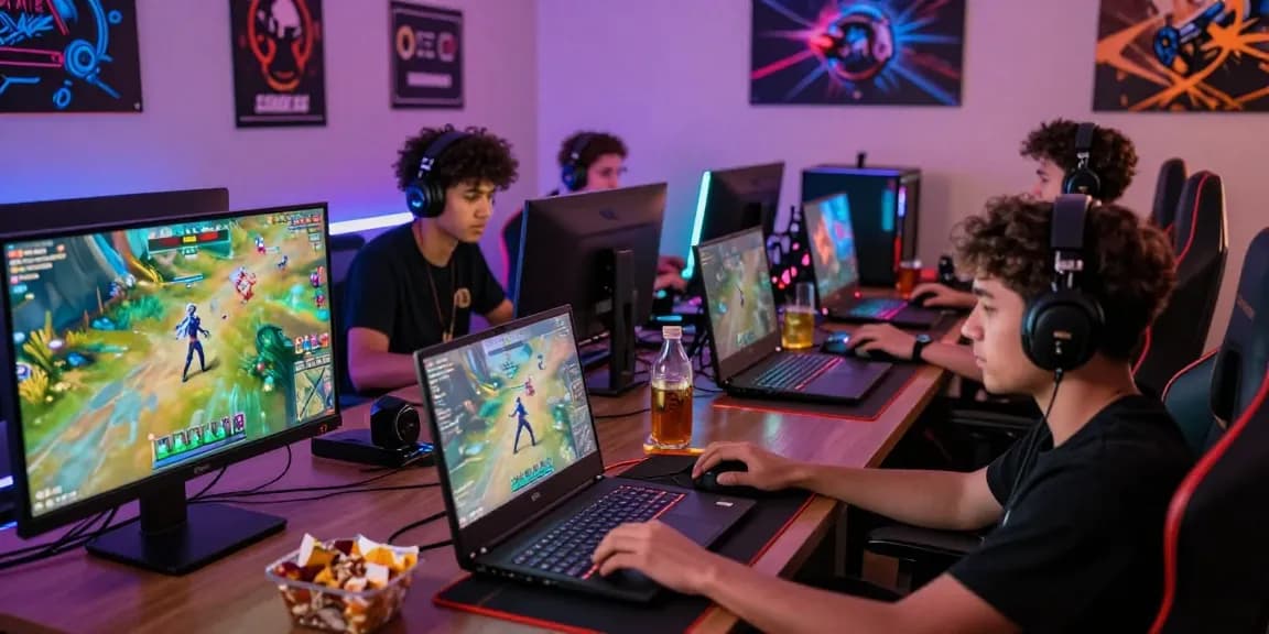 Garuda303 players in a vibrant online gaming scene, immersed in digital multiplayer action.