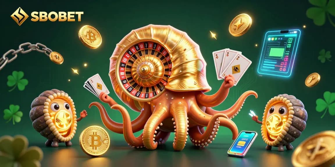 Engage in SBOBET gaming with vibrant characters and crypto elements in an exciting scene.