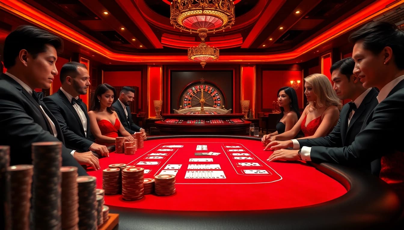 Experience the thrill of gambling at UU88.com with high-stakes poker action at a luxurious casino table.