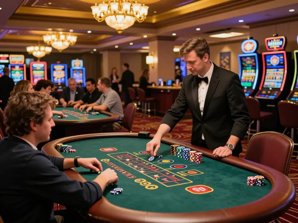 g28 players engaged in strategic blackjack game at a vibrant casino