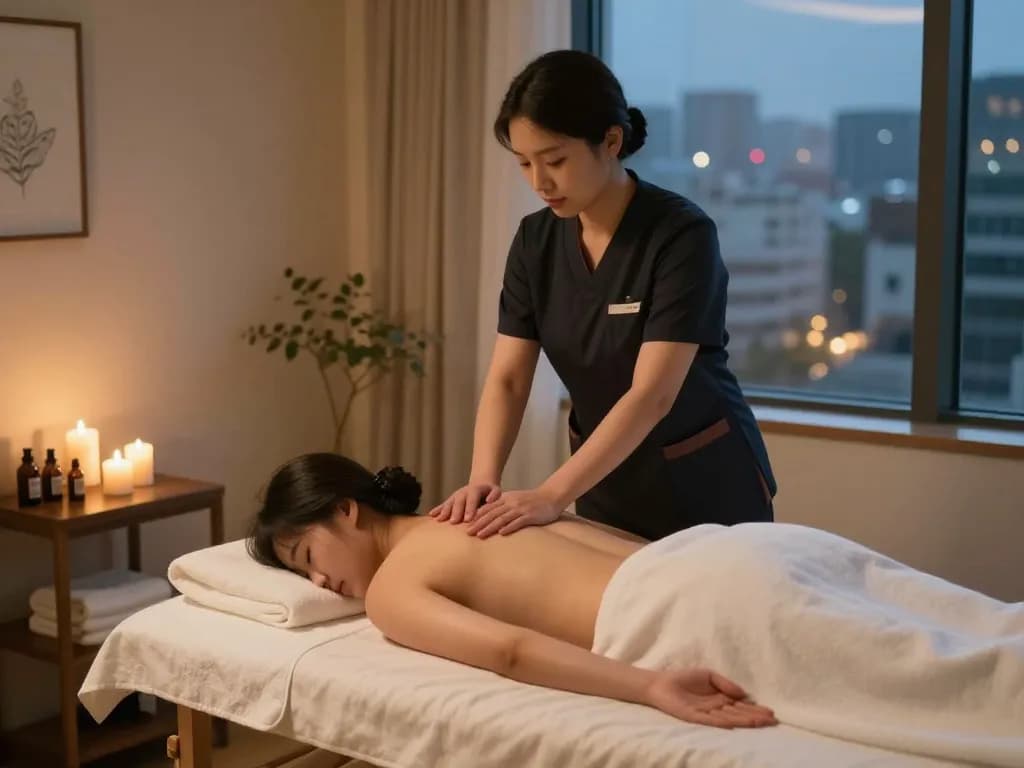 Experience a soothing 인천 출장마사지 in a serene hotel environment, enhancing relaxation and comfort.