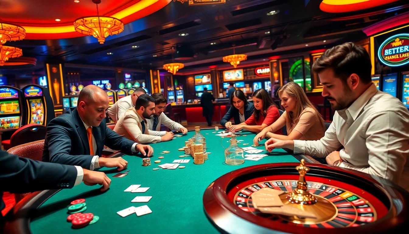 Intense gaming at bet88 com with poker chips and a roulette wheel in a luxurious casino scene.