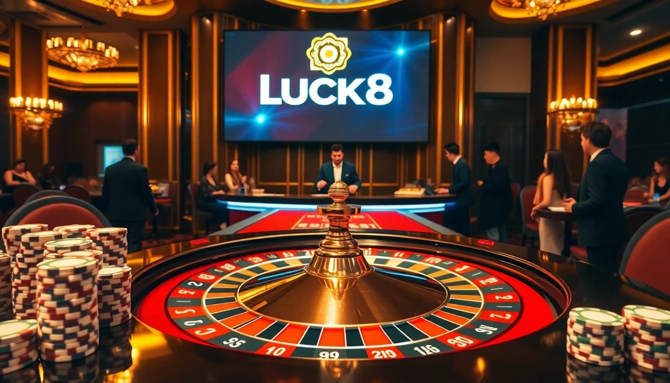 Experience thrilling gaming action at LUCK8's premier online casino, featuring roulette and poker.