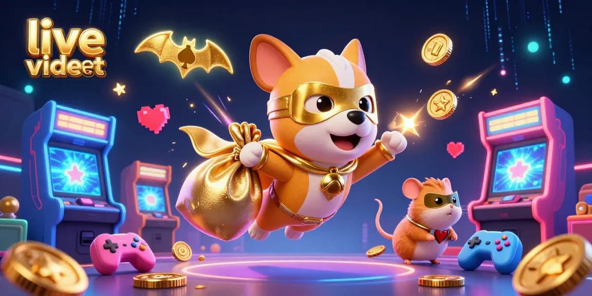 Engage in thrilling live video chat with colorful characters celebrating casino fun.