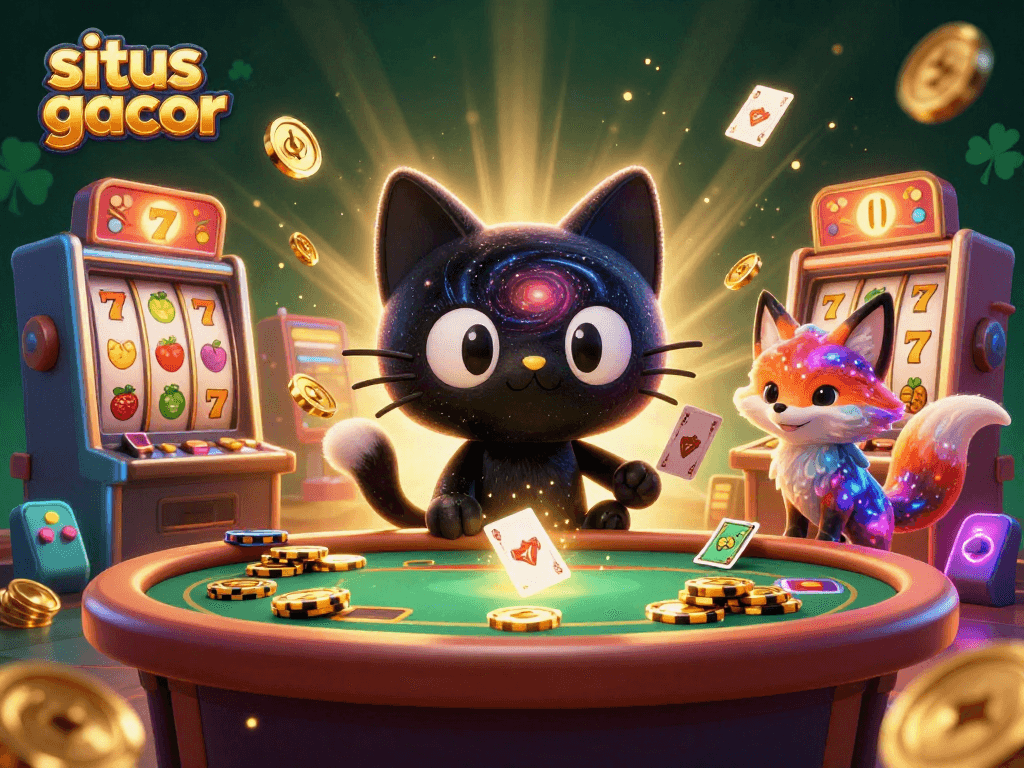 Engage with situs gacor to win big at the cosmic casino with a black hole cat and nebula fox.