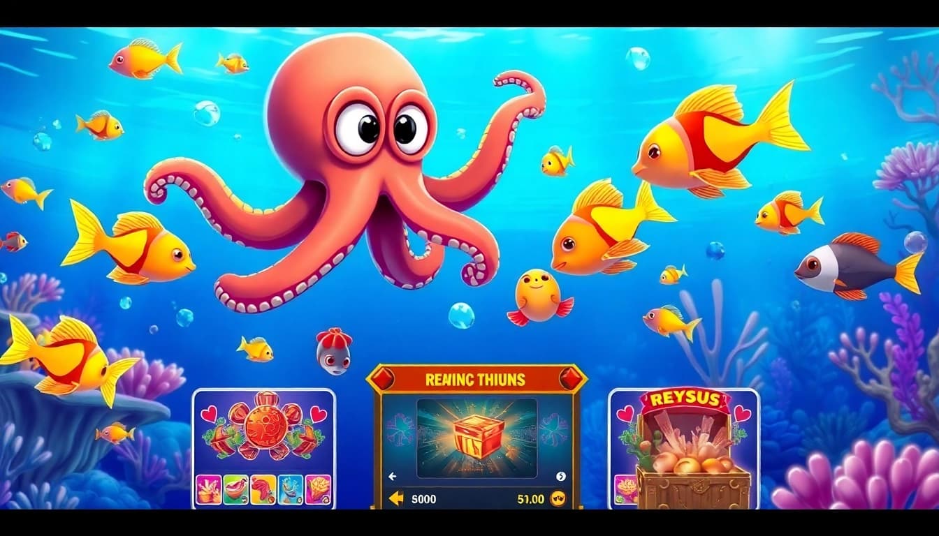 Bắn cá đổi thưởng with vibrant underwater visuals attracting gamers and highlighting digital rewards.
