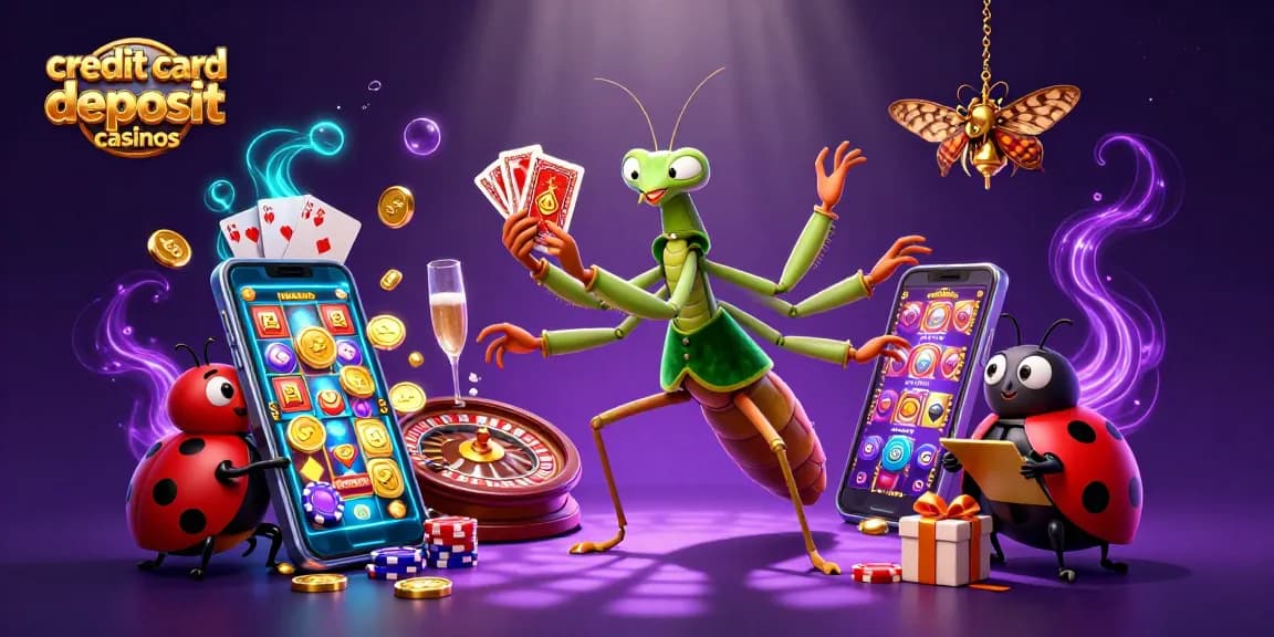 Experience the excitement of credit card deposit casinos with a dynamic 3D illustration showcasing a gaming scene full of action.