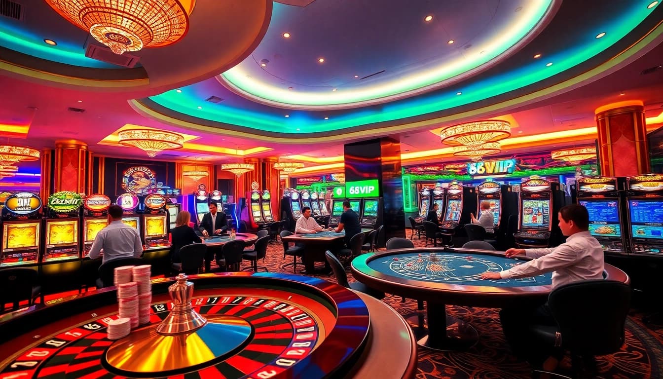 Experience luxury gaming at 68VIP with a vibrant casino atmosphere and exciting table games.